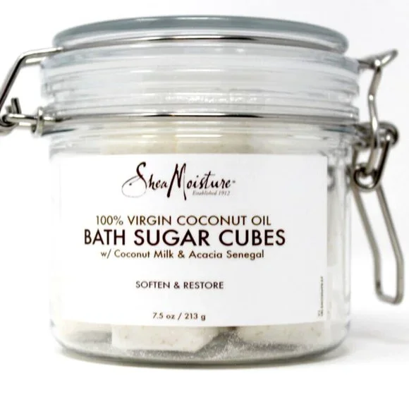 3pk- Shea Moisture 100% Virgin Coconut Oil Bath Sugar Cubes Coconut Milk Acacia - Picture 7 of 13